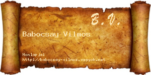 Babocsay Vilmos névjegykártya